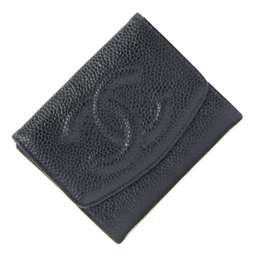 CHANEL Black Caviar Leather Logo Wallet - Picture 1 of 10
